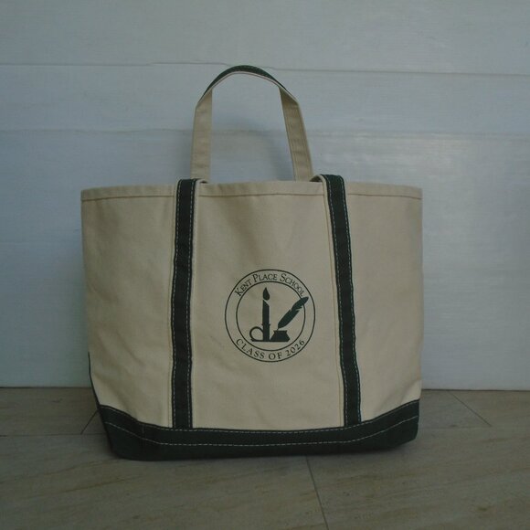 Satchels Canvas Tote Bag By aaa Innovation Beige/Green 23 x 14 x 9" - Picture 1 of 7